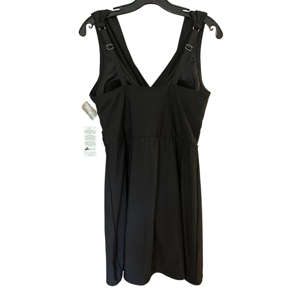 Lands' End Women's Tummy Control Surplice Wrap Swim Dress One Piece Swimsuit 12 - Picture 7 of 10